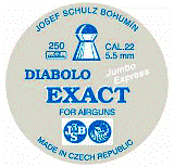 JSB  -  Luchtdruk Kogeltjes  -  kaliber 5.50mm / .22  -  DIABOLO EXACT JUMBO EXPRESS  -  inhoud 250